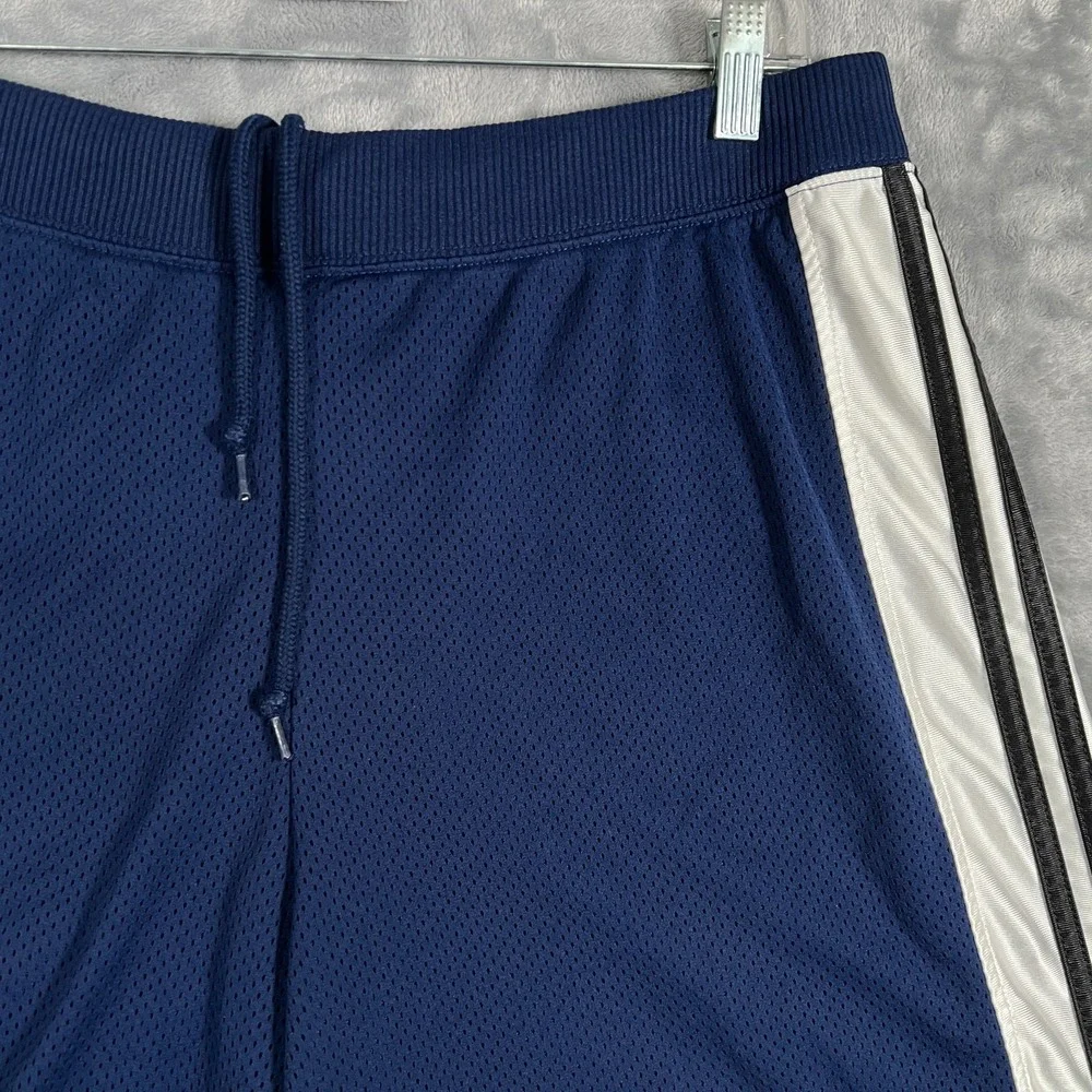 Vintage Adidas Shorts Mens Medium Blue Mesh Dazzle Shiny 90s Y2K Gym Training